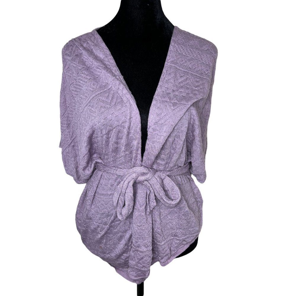 Anthropologie Moth Lilac Dolman Sleeve Tie Waist Cardigan Women's Size Small